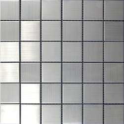 Exotic Glass ML103 M Stainless Steel 1 7/8" x 1 7/8" Mosaic Tile - Mosaic Tile