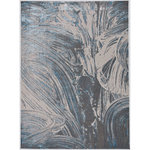 KAS - KAS Luna 7130 Silver/Blue Stroked Area Rug, 9'10"x13'2" - Beautifully crafted rugs adding subtle drama to any room. The texture adds depth, the metallic highlights add luster and the tonal colors make for an easy decorating palette. Luna is machine woven of soft polyester and polypropylene in Turkey and has a 0.25" pile height.