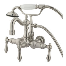 Kingston Brass 3-3/8" Wall Mount Tub Faucet, Brushed Nickel