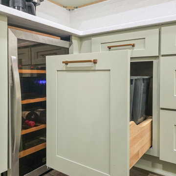 Hidden Trash Pull-Out in Custom Scullery Cabinetry