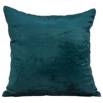 Parkland Collection Bento Transitional Teal Solid Pillow Cover With Poly Insert