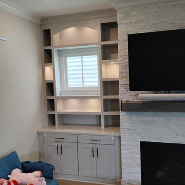 Fireplace Built-ins Around Windows
