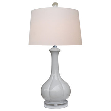 Porcelain Gray Hex Lamp