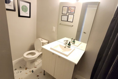 Speckled Flooring & Bathroom Refresh