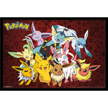 Pokemon Favorites Poster, Black Framed Version