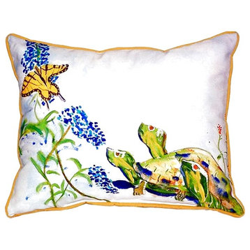 Turtles & ButterFly Extra Large Zippered Pillow 20x24