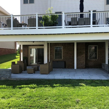 Ashburn VA Trex Deck and Paver Patio with Retaining Wall