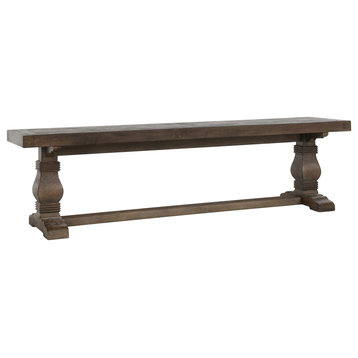 Quincy Reclaimed Pine Bench by Kosas Home, Weathered Brown, 18hx66wx16d