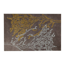 Mat Orange - Mat Orange Vines Grey Rug - Rugs