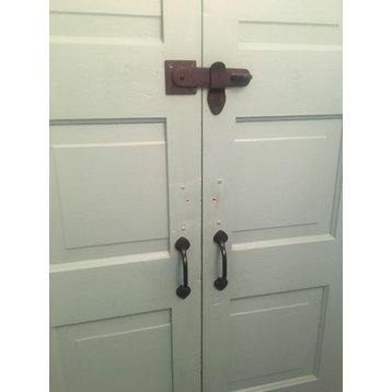 Black Wrought Iron Gate Flip Latch 5 3/4 x 3 3/8 Rust Proof Antique Flip Locks