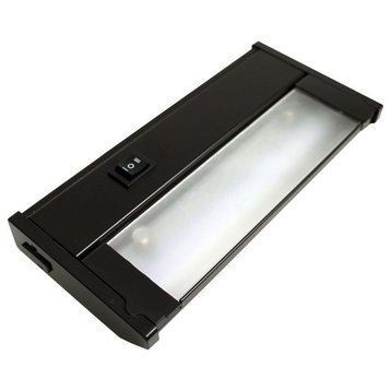 120V Dimmable LED Under Cabinet Metal Light Bar, AQUC, Bronze, 8"