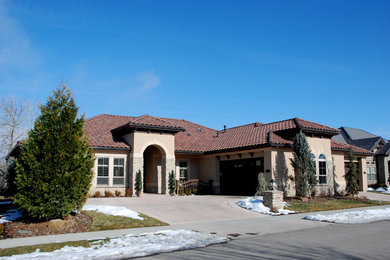 Inspiration for a mediterranean exterior home remodel in Boise
