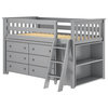 Chelsea Twin Low Loft Bed with Storage, Gray