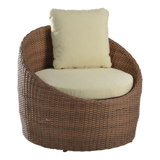 Papasan Patio Chair with Cushions Red Barrel Studio Cushion Color: Pearl Gray