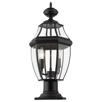 Z-Lite Westover 2-Light 20" Outdoor Pier Mount, Black/Beveled, 580PHM-533PM-BK