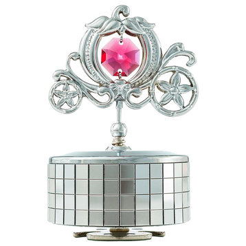 Chrome Plated Silver Princess Carriage Music Box You Are My Sunshine