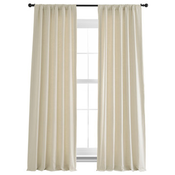 French Linen Curtain Single Panel, Ancient Ivory, 50"x120"
