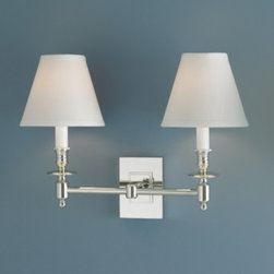 Norwell Lighting Weston 2 Light Sconce With White Shade 5121 - Bath Products