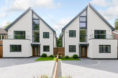 Design ideas for a contemporary house exterior in Hertfordshire.