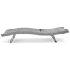 GDF Studio Crystal Outdoor Gray Wicker Chaise Lounge and Table, Set of 2