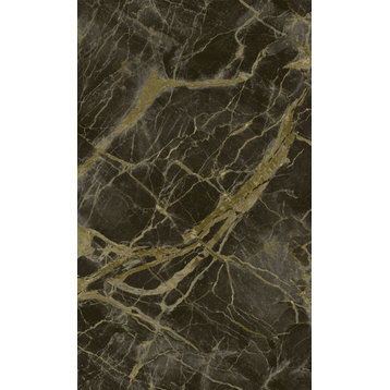Marble Stone Like Textured Non Woven Wallpaper, Charcoal Gold, Double Roll