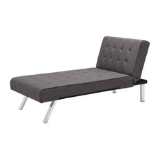 DHP Emily Linen Chaise Lounge in Gray