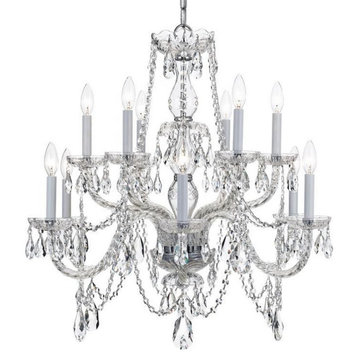 Crystorama 1135-CH-CL-MWP Traditional Crystal - Twelve Light 2-Tier Chandelier