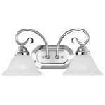 Livex Lighting - Coronado Bath Light, Chrome - Classic polished chrome  two light fixture paired with white alabaster glass. Timeless in its vintage appeal, this light is stylish for both new and restored homes.