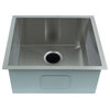 Zero-Radius Kitchen Stainless Steel Sink,Under-mount Single Bowl, 20x18x9