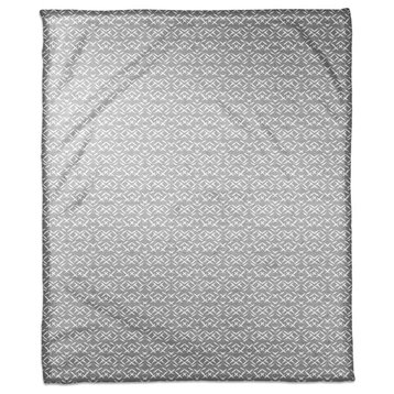 Grey Aztec 50x60 Fleece Blanket