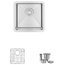 STYLISH 15"L x 15"W Stainless Steel Single Basin Undermount Bar Sink with Grid