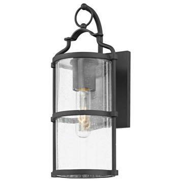 Troy Burbank 1LT Small Outdoor Wall Sconce B1311-TBK, Texture Black