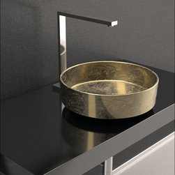 Modern Round Vessel Sink | Gold - Bathroom Sinks