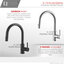 STYLISH Single Handle Pull Down Matte Black Kitchen Faucet