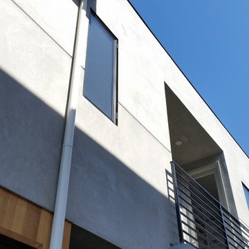 Modern Style Homes , Round Downspouts,Square Collector Boxes,Angle Faced Gutters