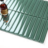 Flowing 12"x12" Brick Glossy Glass Mosaic Wall Tile,Green ...