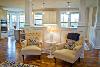 Trendy living room photo in Portland