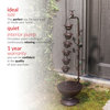 Alpine Metal Hanging 6-Cup Tier Layered Fountain, 36" Tall