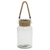 Golena Round Glass Jar with Rope Wrapped Neck - Small