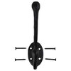 10 Wrought Iron Double Hook Black for Coats Towels Robes |