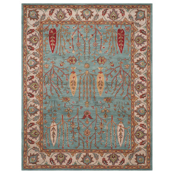 Safavieh Heritage Collection HG735 Rug, Blue/Ivory, 7'6" X 9'6"