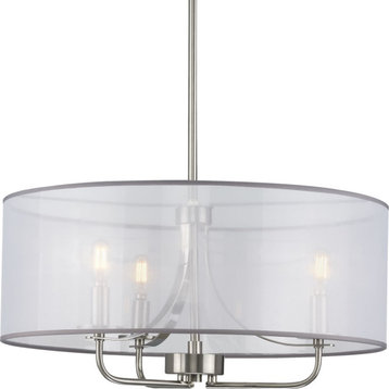 Riley Collection Brushed Nickel 3-Light Pendant