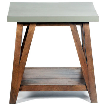 Brookside 22"W Wood, Cement-Coating End Table