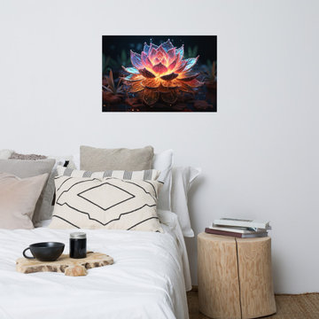 Poster Prints For Bedroom: Bloom of the Twilight Surreal Illustration - Digital