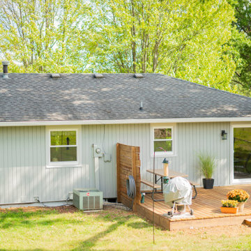 Harbor Gray Siding + New Front Door, Sliding Door, & Bay Window