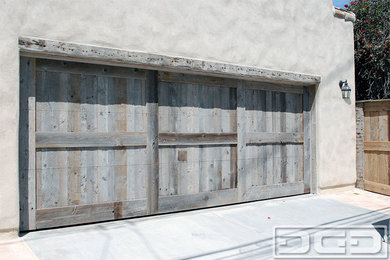 Custom-Made Reclaimed Barn Wood Garage Doors in a Tuscan Design