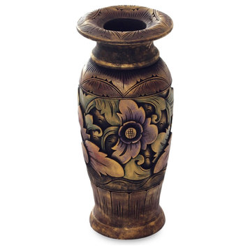 Mystic Garden Decorative Wood Vase