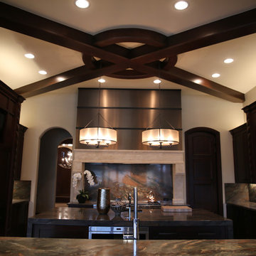 Masculine Copper Dune Granite Kitchen