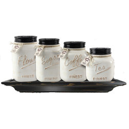 Farmhouse Kitchen Canisters And Jars by ZallZo LLC