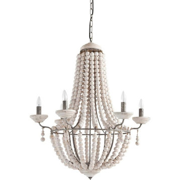 Hille White Stained Beaded Chandelier